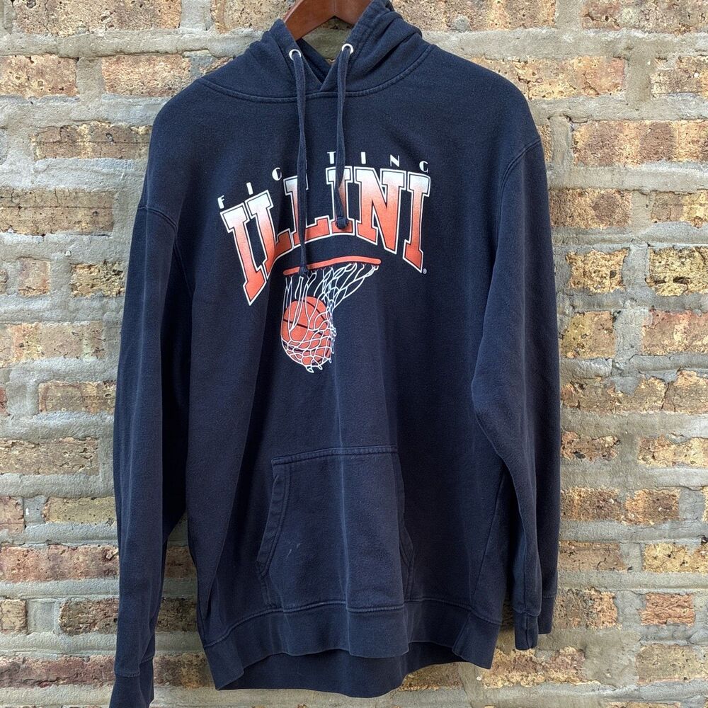 Illinois Fighting Illini Basketball Navy  Sweatshirt Hoodie Graphic